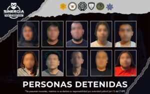 Detienen a 10 por delitos contra la salud tras cateos de Sinergia durante la madrugada en la zona metropolitana de Querétaro