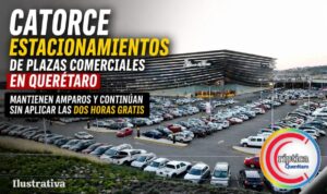 Catorce estacionamientos de plazas comerciales en Querétaro mantienen amparos y continúan sin aplicar las dos horas gratis